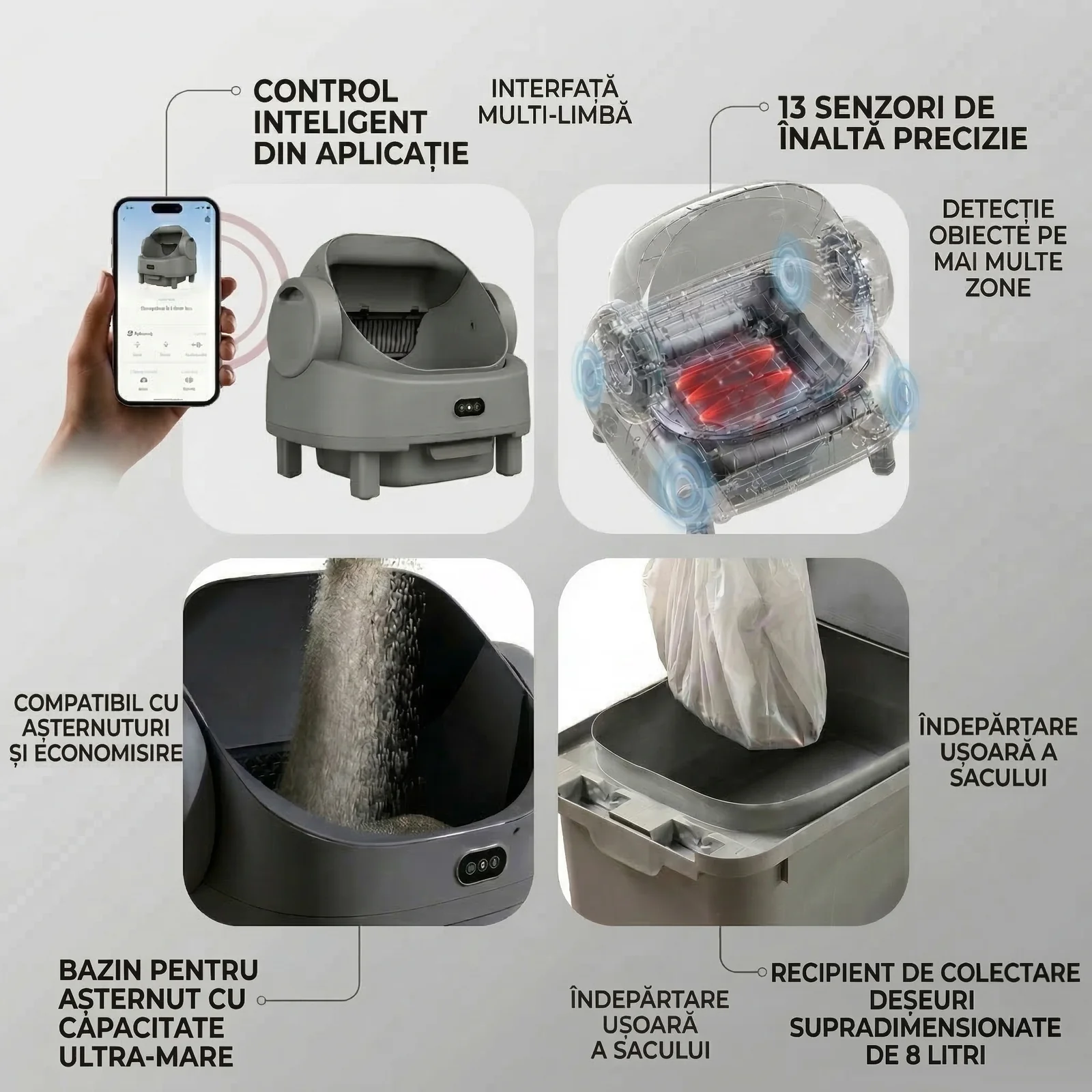 Product hero litieră — cadru editorial